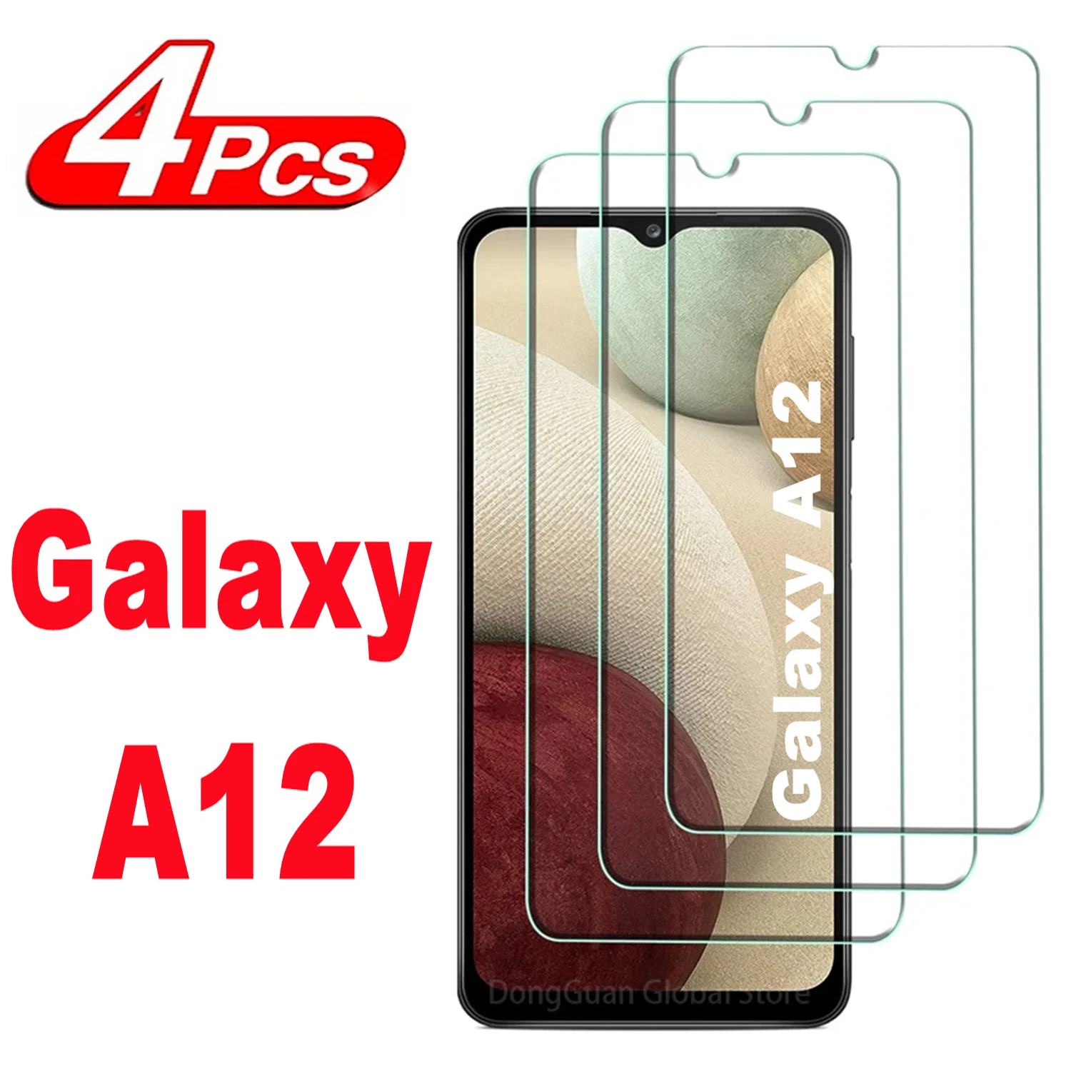 For Samsung Galaxy A12,9H Tempered Glass 2/4Pcs HD Screen Protector