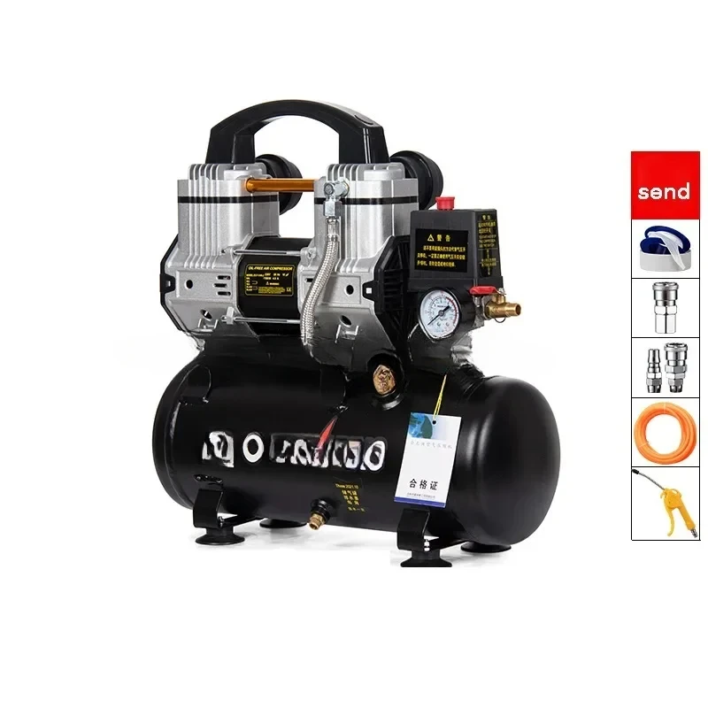 Industrial grade 220V portable woodworking high-pressure air pump, compressor, silent pump, small oil-free compressor