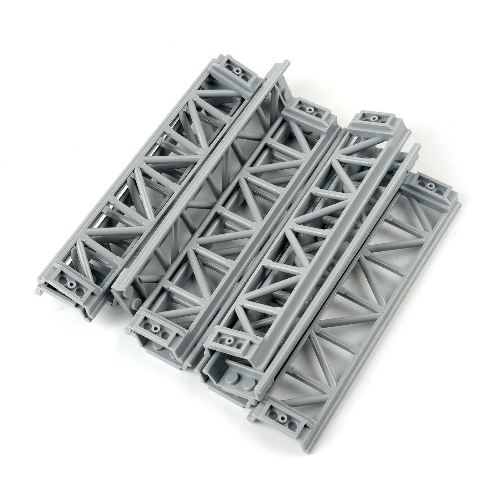Roller Coaster Track Building Bricks Set with Lower Rail, Bow, Slope, Straight Rail & Connectors for STEM Learning Toys