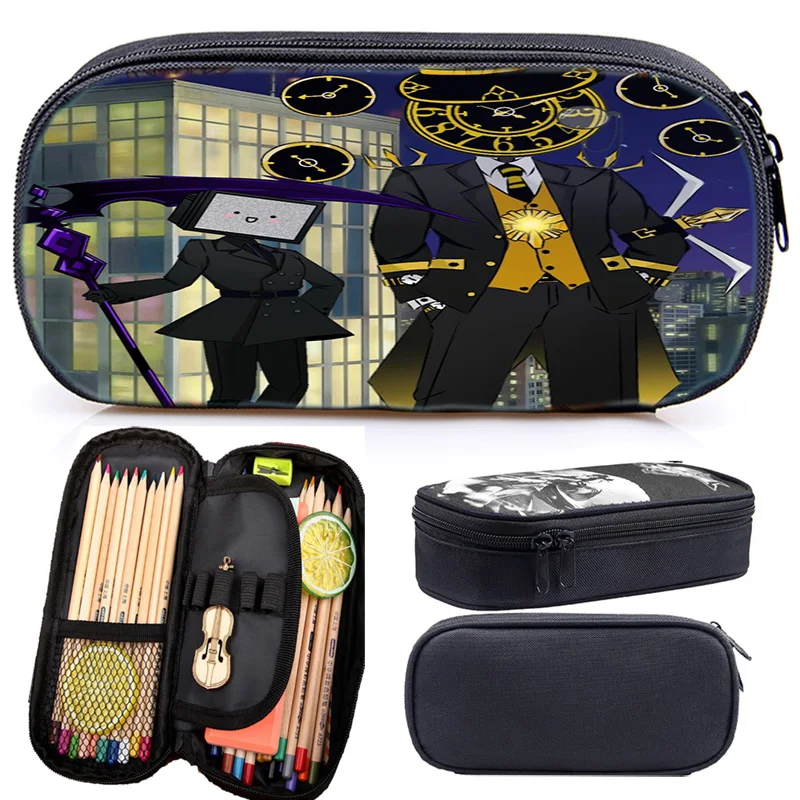 Clock Man 3D Game Pen Bag Children's Pencil Case Student Skibidi Toilet Man Sound Man TV Man Pattern Makeup Bag Titan Storage