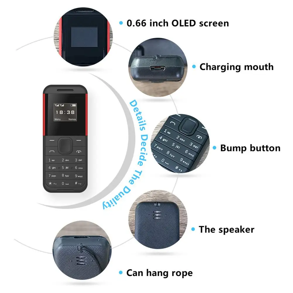 BM222 Unlock Cell Phone Dual Card Dual Standby Mini Mobile Phone Dialer 0.66 Inch OLED Screen Voice Changer For Elderly Kids