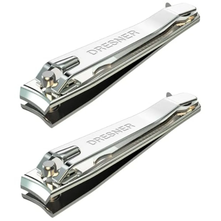 2PCS Stainless Steel Nail Clippers Set, Professional Fingernail and Toenail Clippers Wide Easy Press Lever Nail Trimmer with Sw