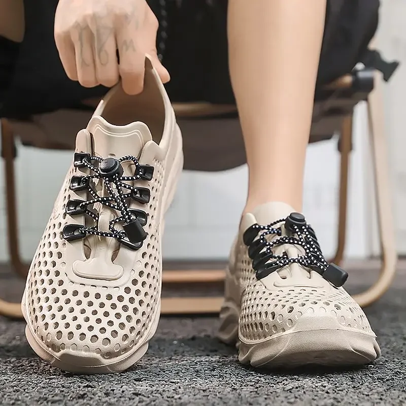 

Дышащая мужская обувь Hollow Beach Купить новый дизайн Летний тренд 2025 года Роскошные 39 повседневного использования Низкая цена На открытом воздухе Оригинальные мужские сандалии H