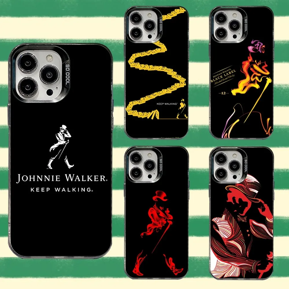 

J-Johnnie Walker Logo Phone Case For iPhone 16,15,14,13,12,11,8,7,Pro,Max,Plus,Mini,XS,SE Anti Fall Black Matte Hard