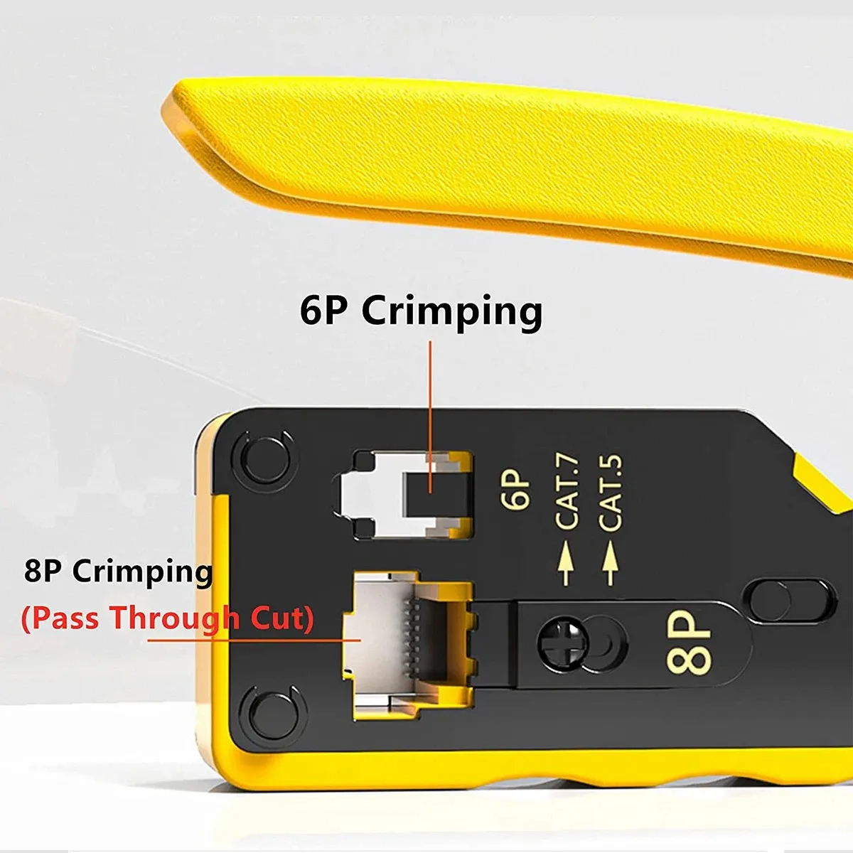 ZoeRax RJ45 Pass Through Crimping Tool Crimp Tool for RJ45 RJ12 RJ11 Connectors CAT6a Shielded Modular Plugs