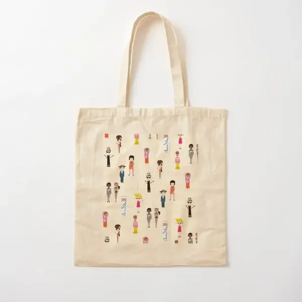 

Strong Women Cream Ground Cotton Canvas Bag Ladies Designer Grocery Tote Handbag Printed Travel Foldable Women Shoulder Bag