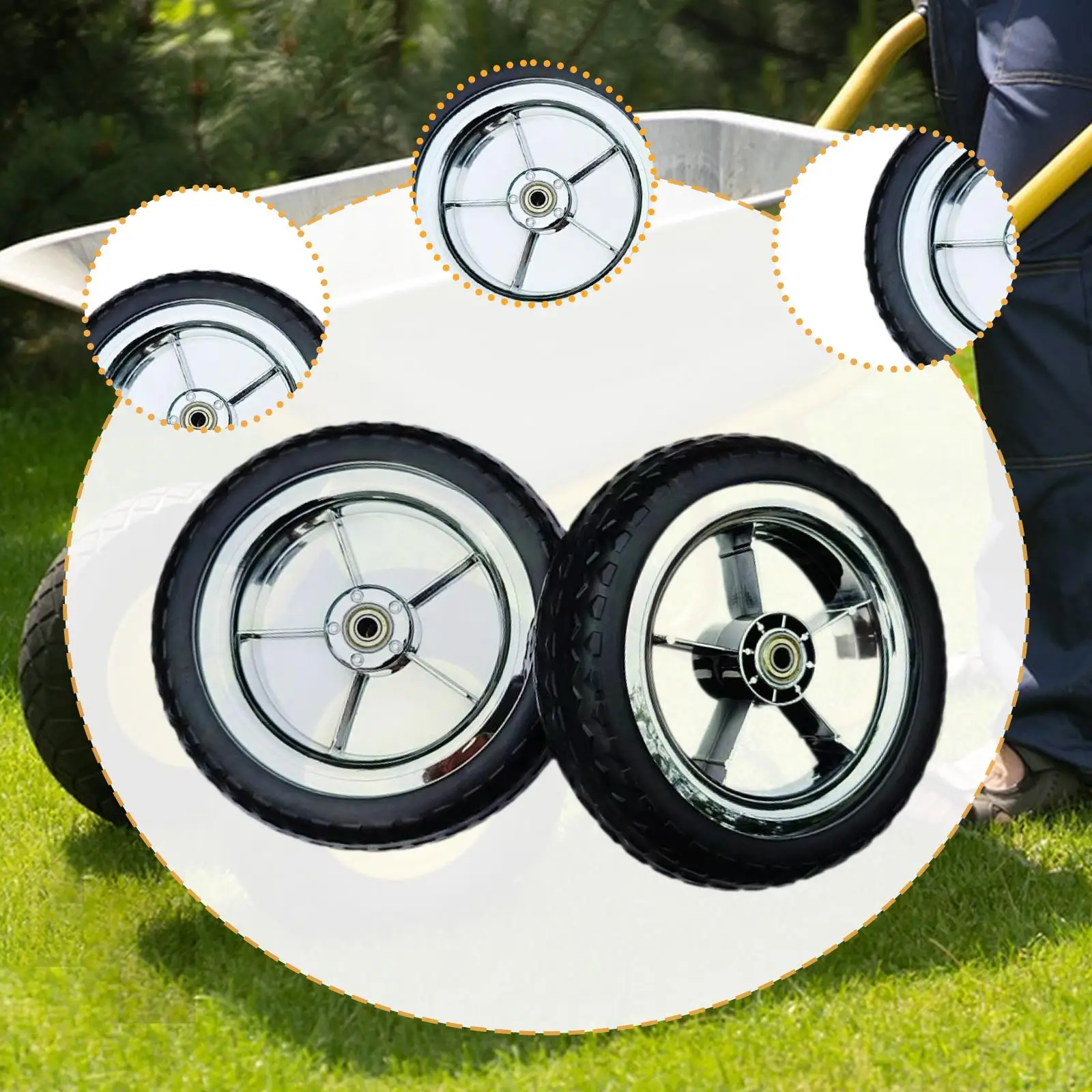 Foam Tyre Wheels for Trolley Wheelbarrow Folding Cart Beach Large Wheels Two Wheeled Trolley - view 5