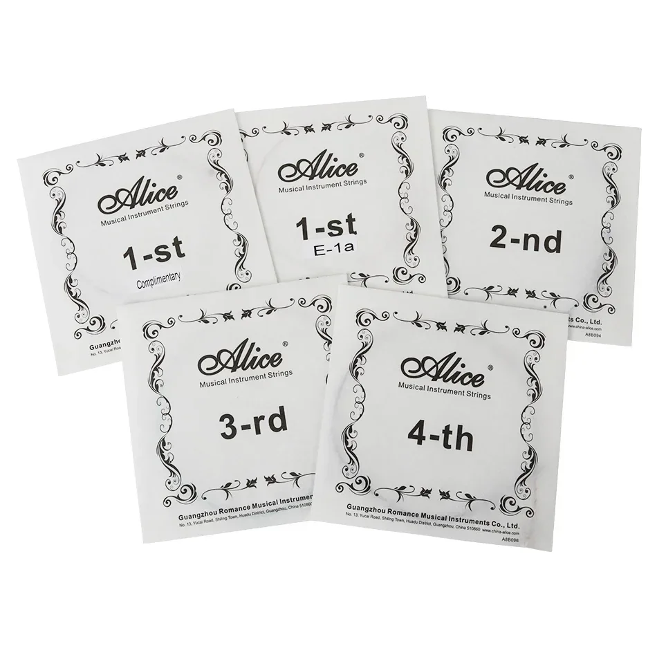 Alice A709 Violin Strings Set Plated Steel Plain String Nylon Core Al-Mg Wound Ni-Cr Winding Performance Use Violin Strings