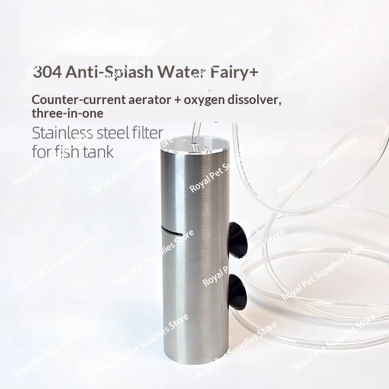 Anti Splash Mini Filter Fluidized Bed Aerator 3 in 1 for Fish Tank Shrimp Aquarium Oxygenation