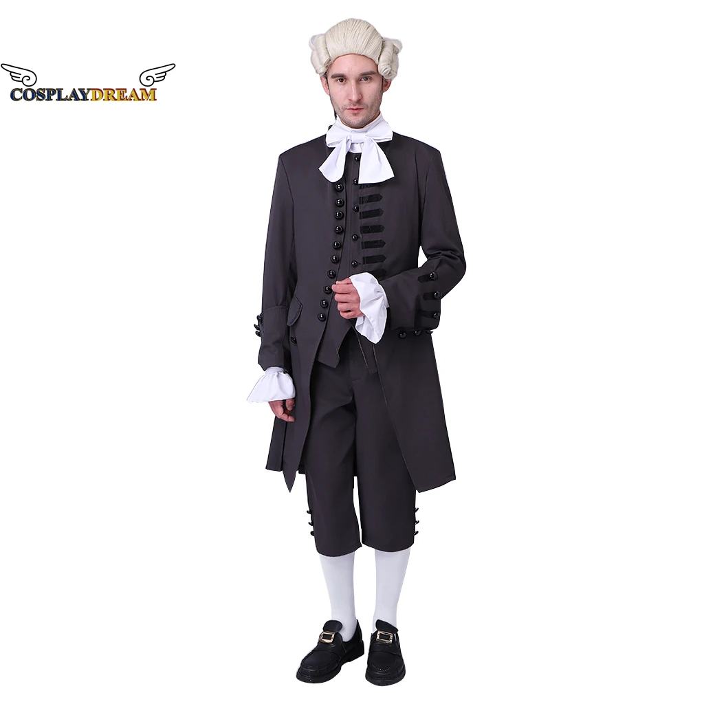 Antonio Cosplay Costume Medieval Colonial Military Uniform Suit Men's Colonial Hamilton Officer Soldier Cosplay Costume Hallowee