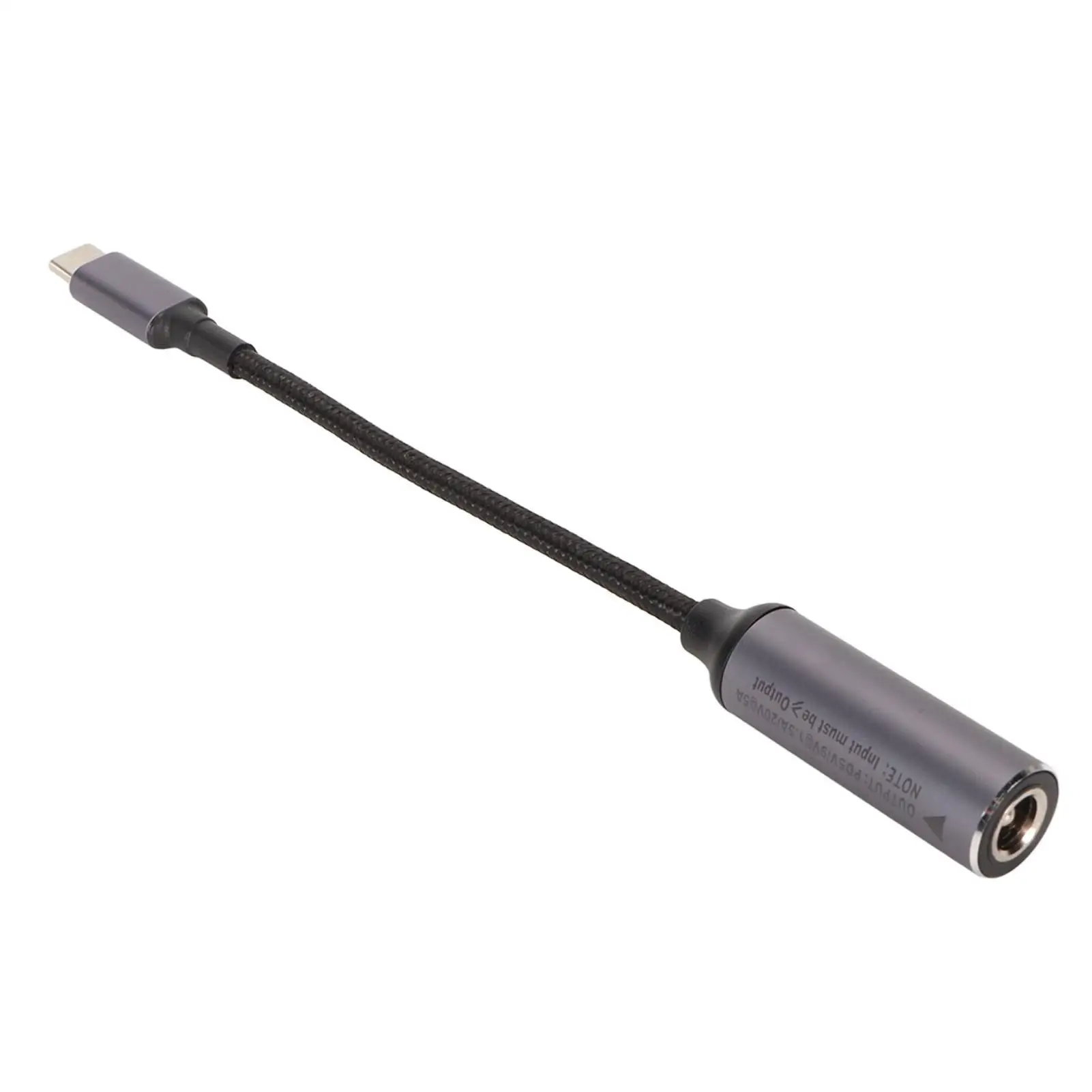 Draagbaar Type C Naar Dc-Kabel, Auto-Identificatie, 6.3X3.0Mm Aluminiumlegering, Nylon Verpakt Voor Pc & Telefoon