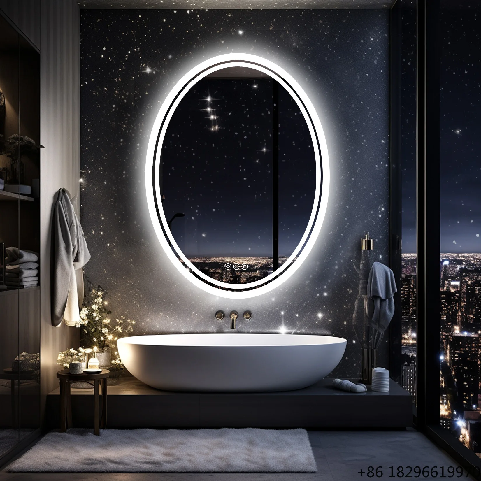 HD Explosion-Proof Oval LED Smart Bathroom IP65