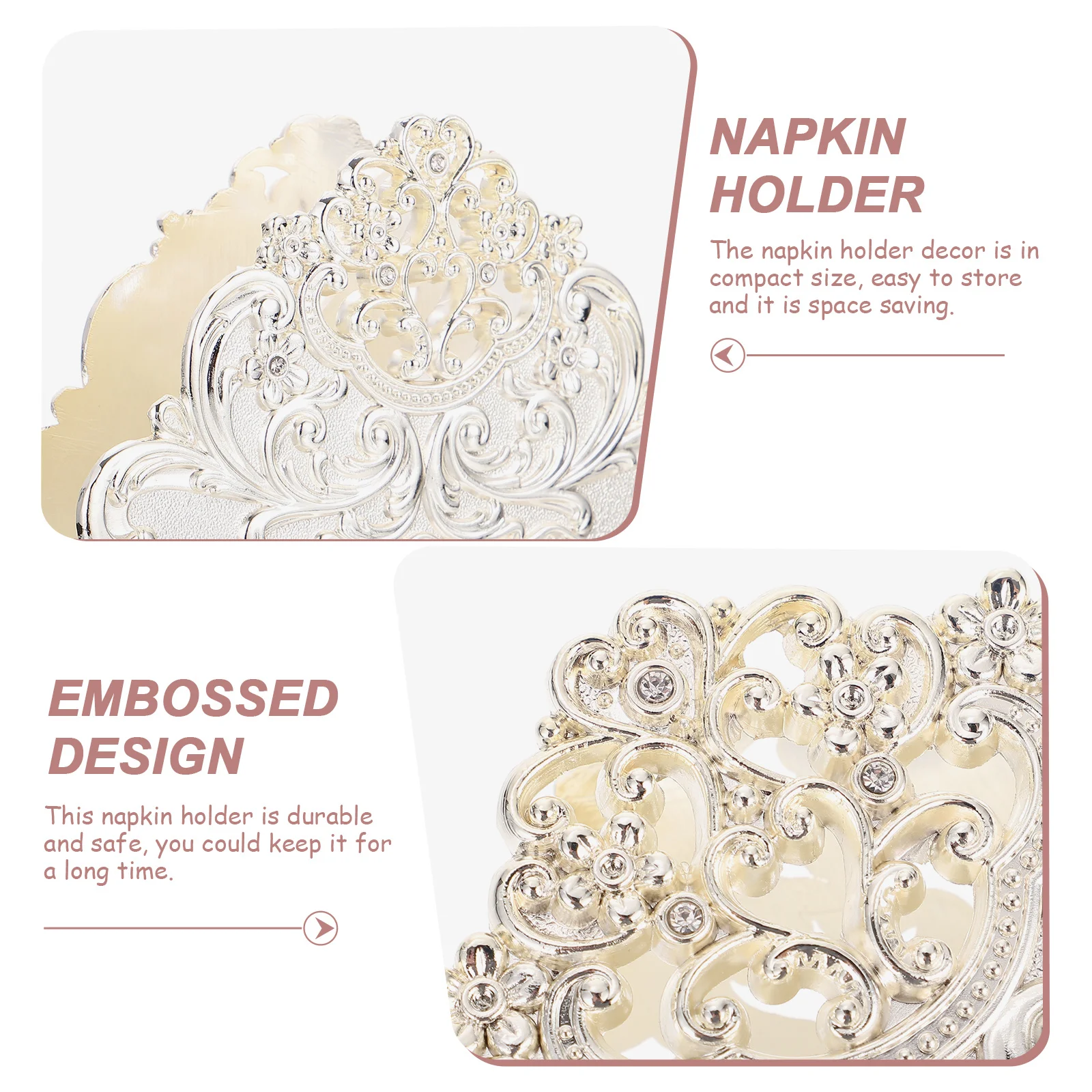 

Napkin Holding Rack Zinc Alloy Nordic Style Safe Long Lasting Hotel Restaurant Supply Space Saving Home Decor