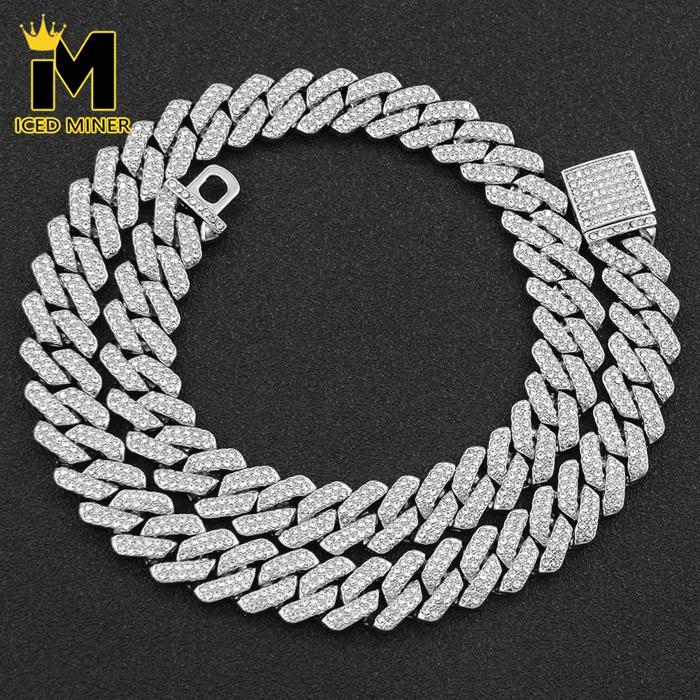 14mm Icedminer Iced Out Cuban Link Chain Necklace For Men Women Bling Alloy Miami Chain Hip Hop Jewelry Drop Shipping