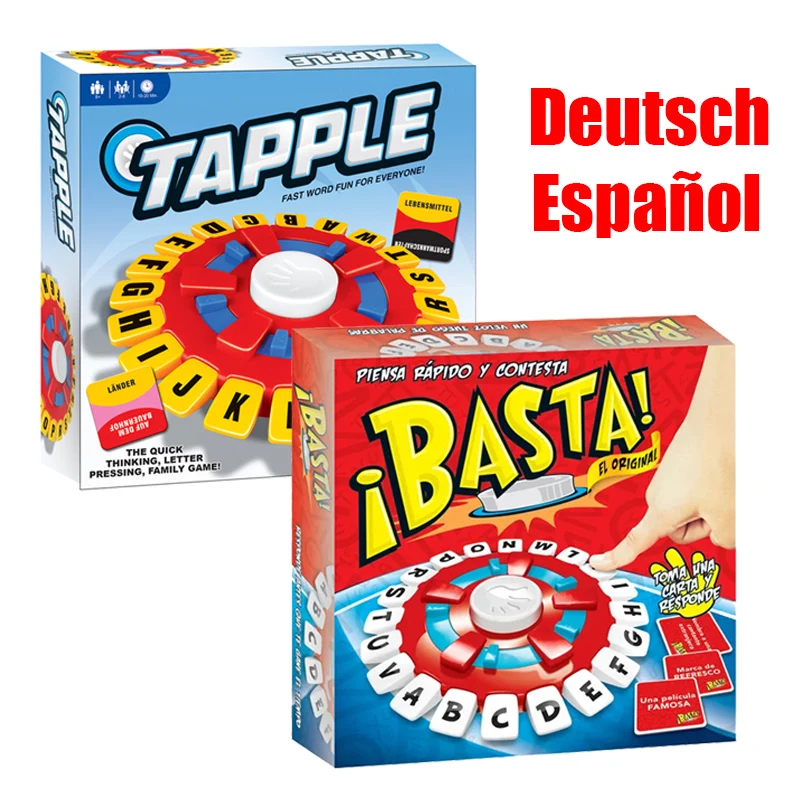 New Basta Spanish Tapple Word Game - English Tapple Games Version Quick Thinking Letter Pressing Board Game