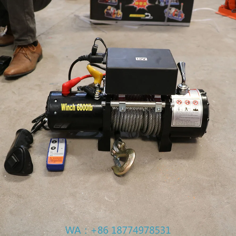 Application High Load Capacity Wireless Control Electric Offroad Winch with Steel Wire Rope Auto