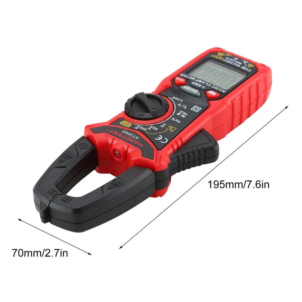 HABOTEST HT206D Cyfrowy miernik cęgowy NCV Multimetr Auto Range True RMS AC/DC Wolt Amp Rezystancja Temp Pojemność Tester częstotliwości
