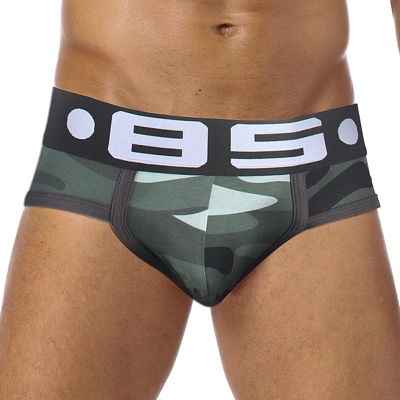 4Pcs/Lot Sexy Men Underwear Briefs 13 Colors Camouflage Cotton Solid Slip Under Wear Brief Sexy Wear Men Gay Jockstrap BS141