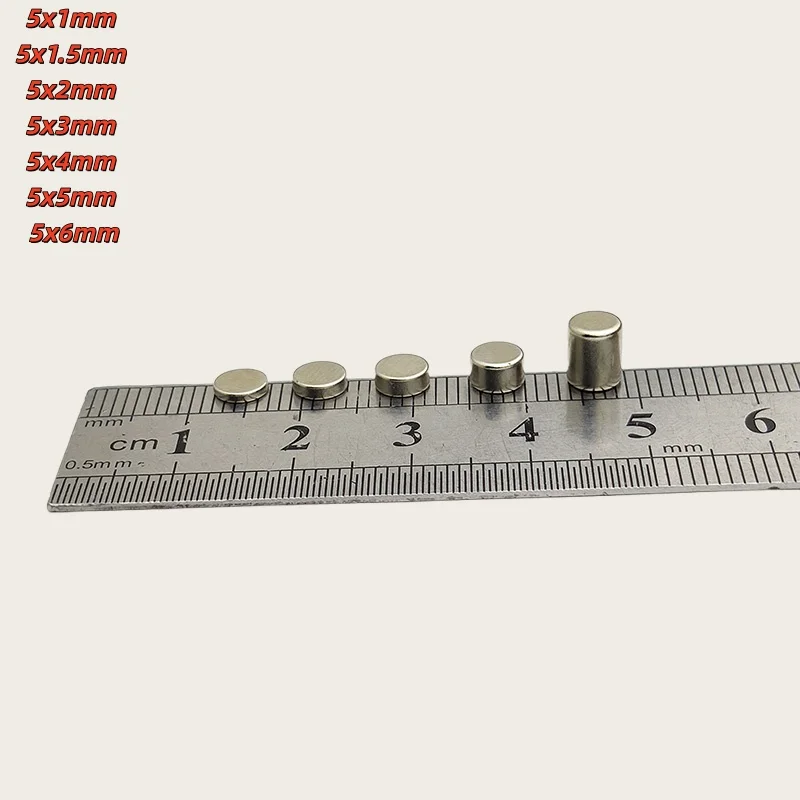 5x1 5x1.5 5x2 5x3 5x4 5x5 5x6mm Small Circular Magnets 5mm Diameter For Home Refrigerators, Offices DIY