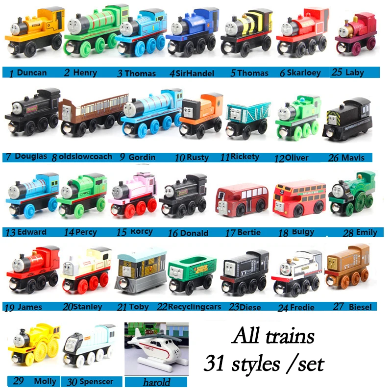 31 teile/satz Thomas und Freunde Holz Eisenbahn Züge Exquisite Special Bieten Spielzeug für Kidsl Spielzeug für Jungen Mädchen Geburtstag Geschenk