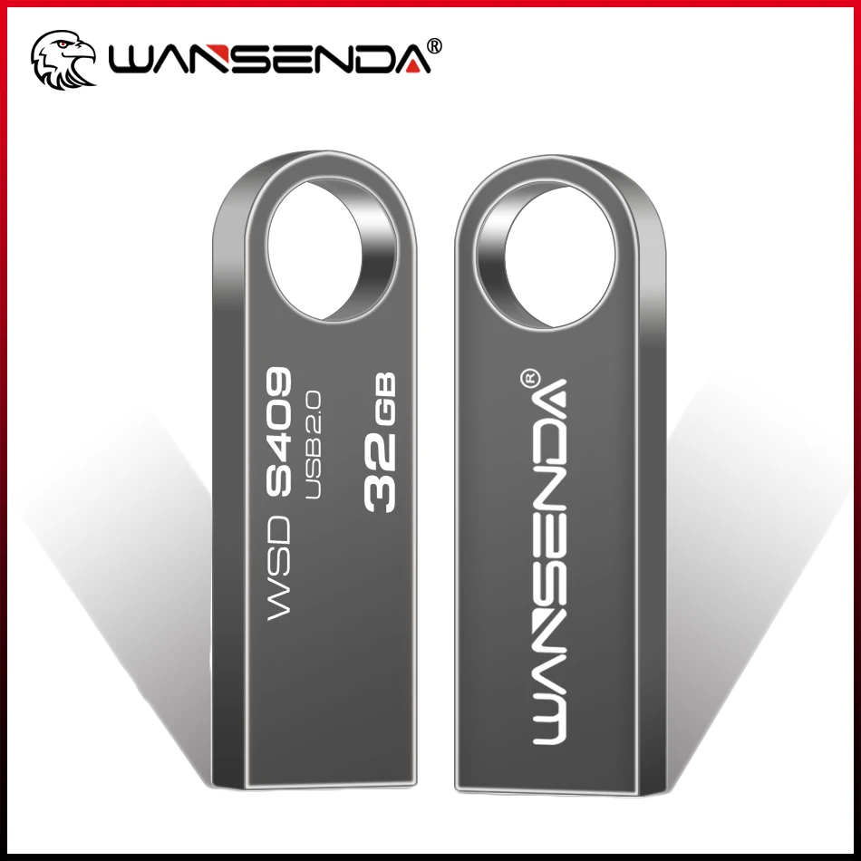 WANSENDA USB Flash Drive Metal Pen Drive 8GB 16GB 32GB 64GB 128GB Pendrive Waterproof Memoria Stick Thumbdrive