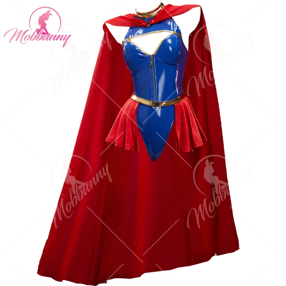 

Mobbunny Women's hero Derivative Sexy Lingerie Set Halter Bodysuit with Skirt and Cape Halloween Cosplay Costumes