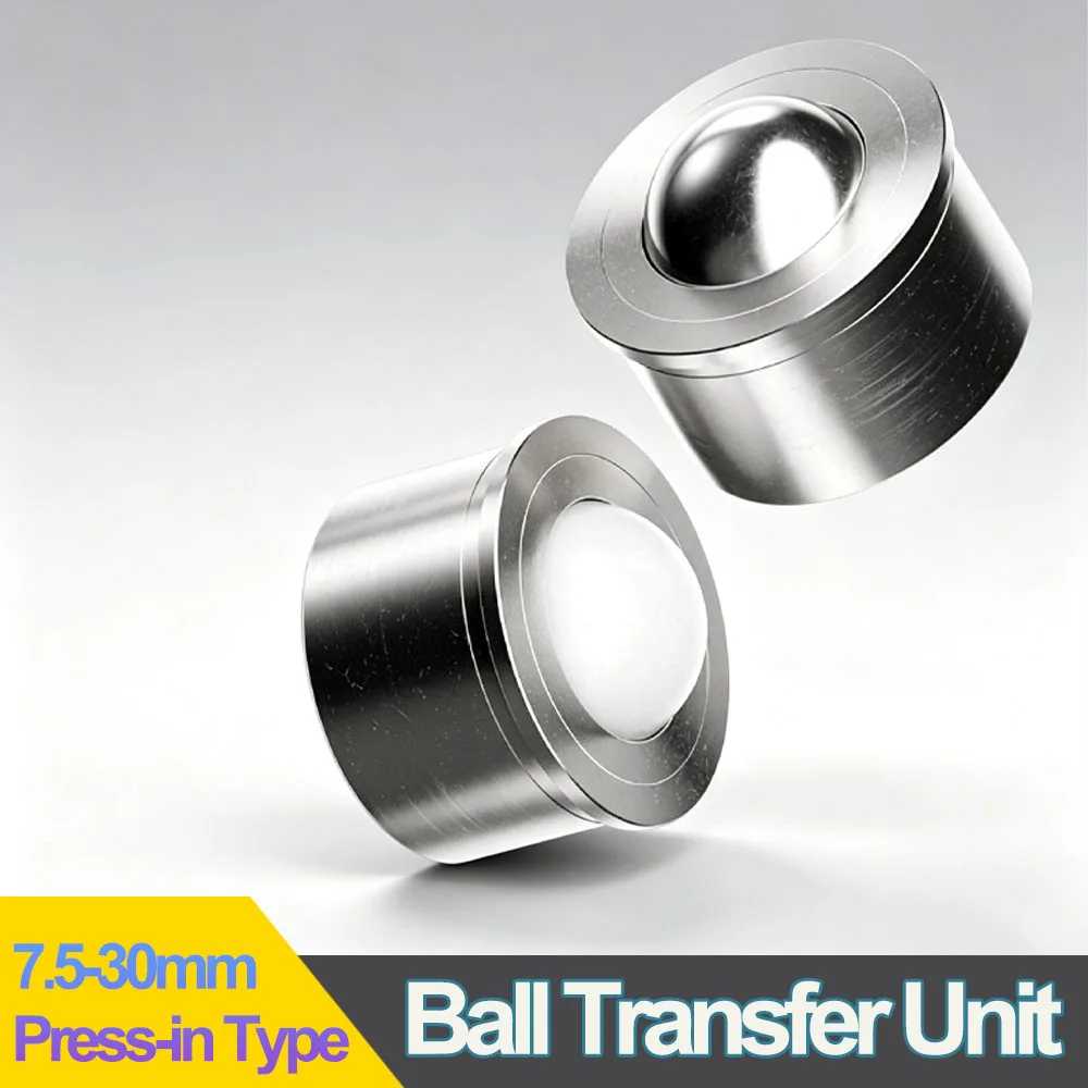Press‑Fit Universal Ball Transfer Unit QDC21 BCHA Ball Caster Bearing Conveyor Transport Sliding Wheel Steel Ball/POM Ball