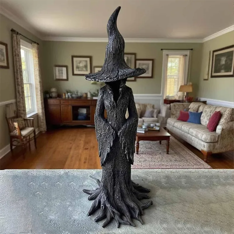 

20/30cm Witch Statue Retro Horror Desktop Home Decoration Gothic Ghost Witch Resin Decoration Halloween Party Decoration