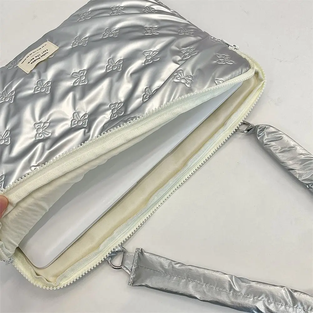 

Protective With Handle Computer Sleeve Bag 15 Inch Bowknot Design Thin Computer Carrying Bag Soft Cute Tablet Sleeve Business