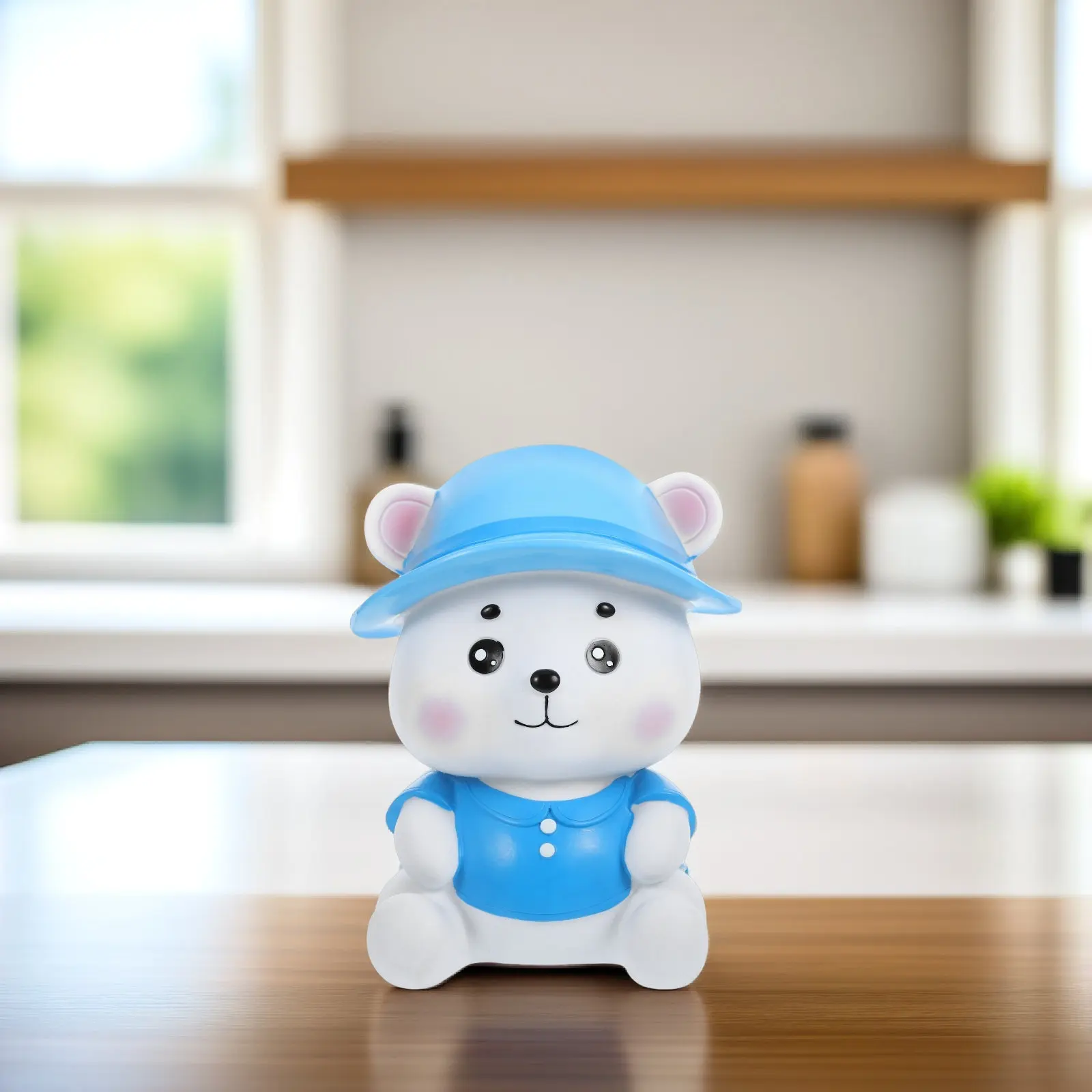 

Lovely Bear-Shaped Money Box Sturdy Desktop Piggy Bank for Girls Creative Coin Holder Adornment for Home Office