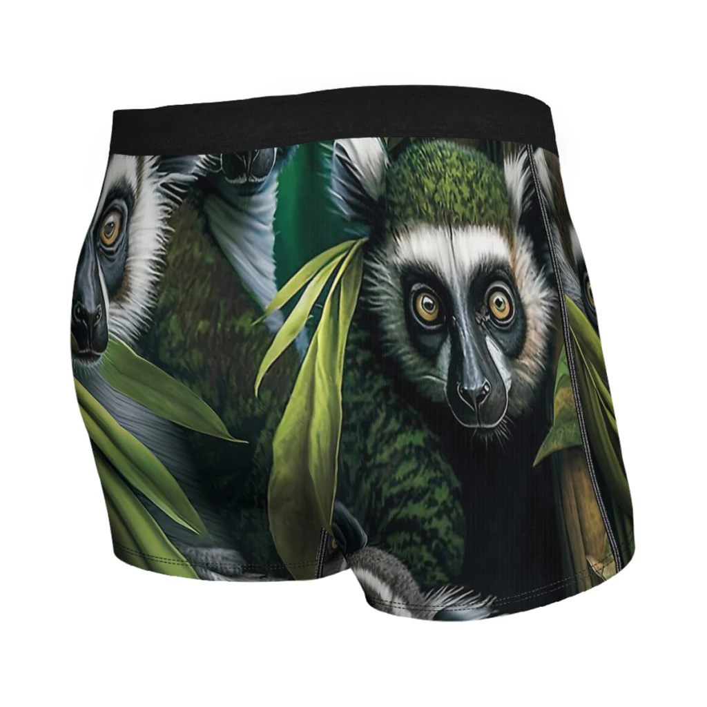 Forest Animal Playful Group Of Lemurs Underpants Cotton Panties Man Underwear Print Shorts Boxer Briefs