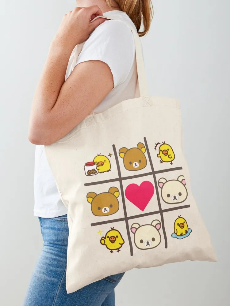 Rilakkuma Rilakkuma and friends Tote Bag حقيبة تسوق نسائية حقائب مخصصة حمل الحقائب الرجالية حقيبة كبيرة #1
