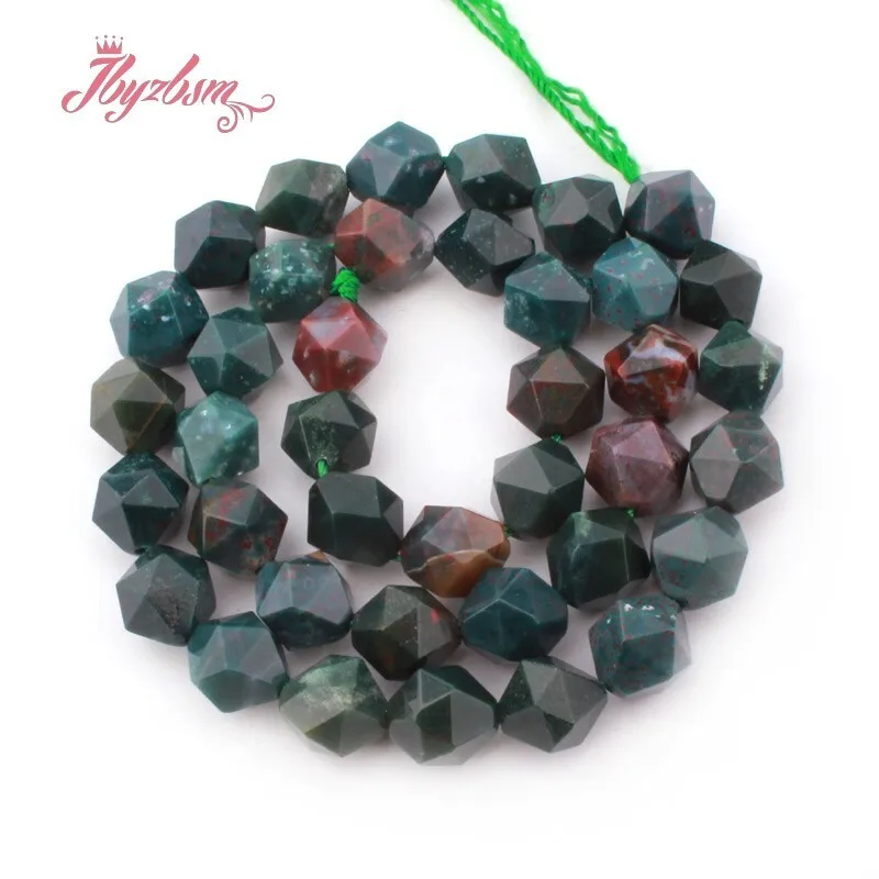 

Natural Bloodstone Heliotrope Faceted Stone Beads For Necklace Bracelet Jewelry Making Strand 15 Inches DIY Loose Beads 6/8/10mm
