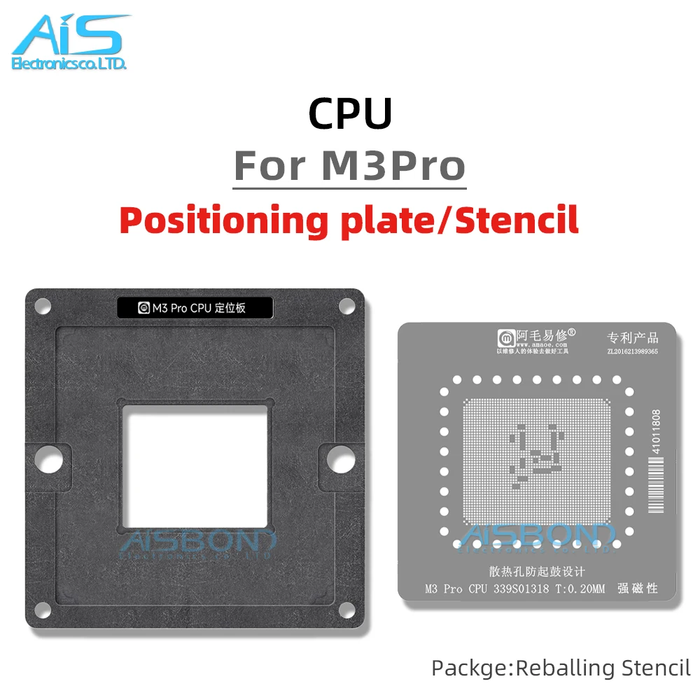 Amaoe BGA Stencil Reballing Template Station Kit For MacBook Air Pro M3 Pro M3Pro 339S01318 339S01387 MAC CPU Positioning Plate
