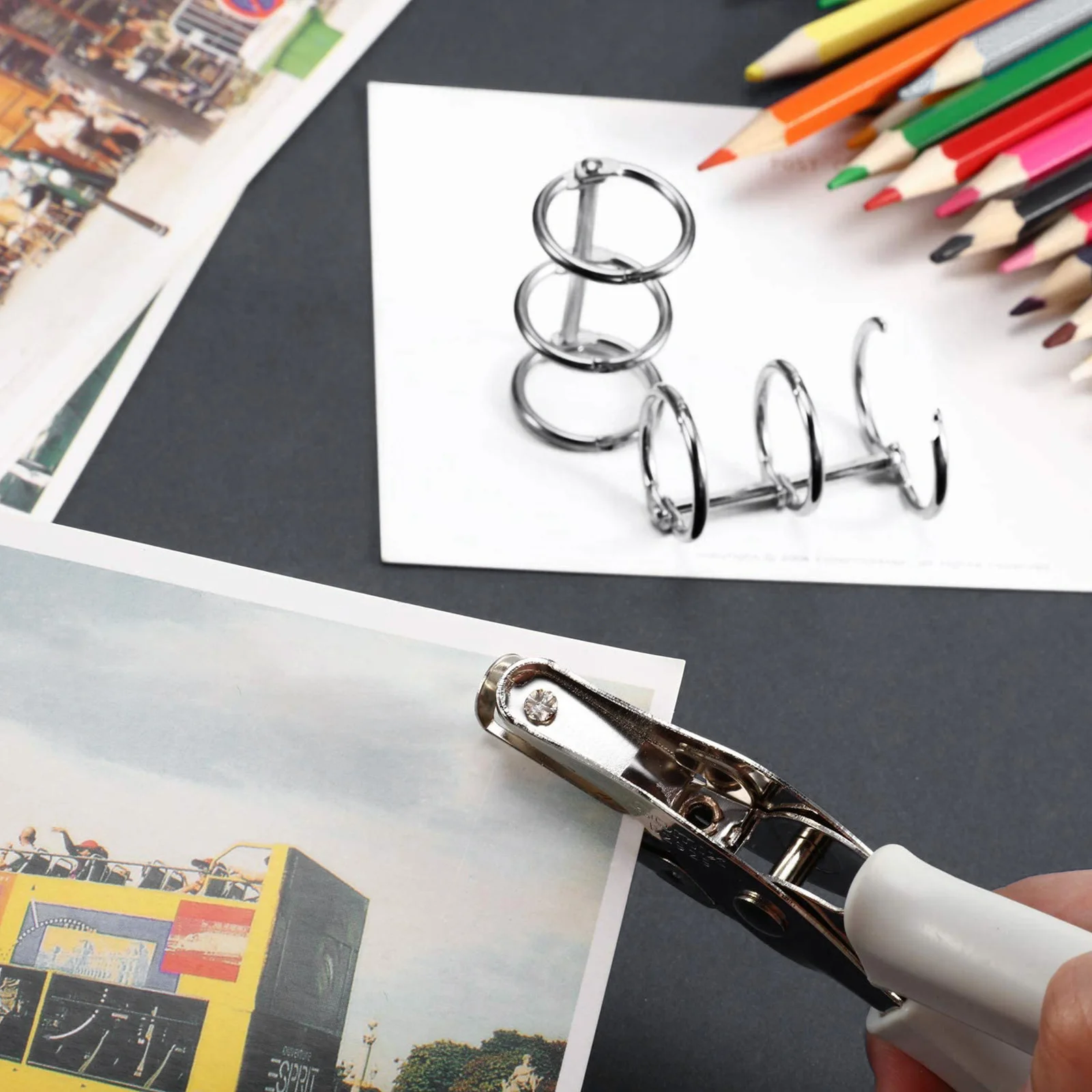 

20Pcs Binding Rings Snap Ring Loose Leaf Binder Coils for Writing Notebook DIY Document Organizer Loose Leaf Ring