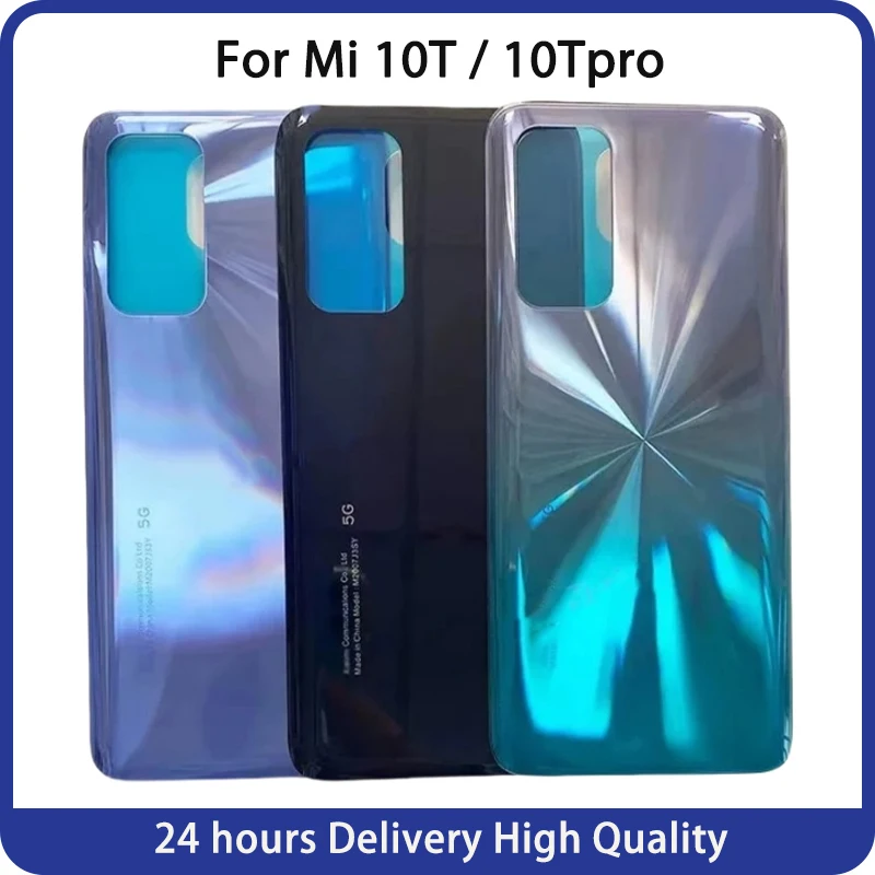 

AAA Glass For Xiaomi Mi 10T 10T Pro 5G Battery Cover Hard Back Glass Lid Door Rear Housing Panel Case With Sticker Adhesive
