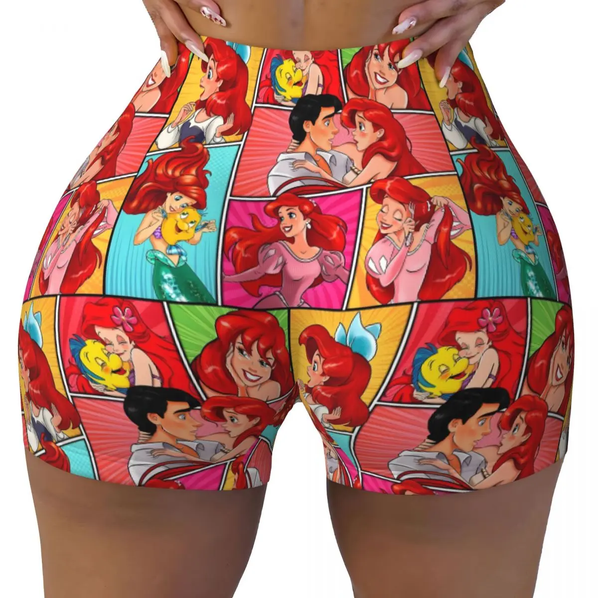 

Изготовленные на заказ художественные горячие шорты для бега, волейбола, спортивные шорты, женские шорты для йоги в стиле комиксов