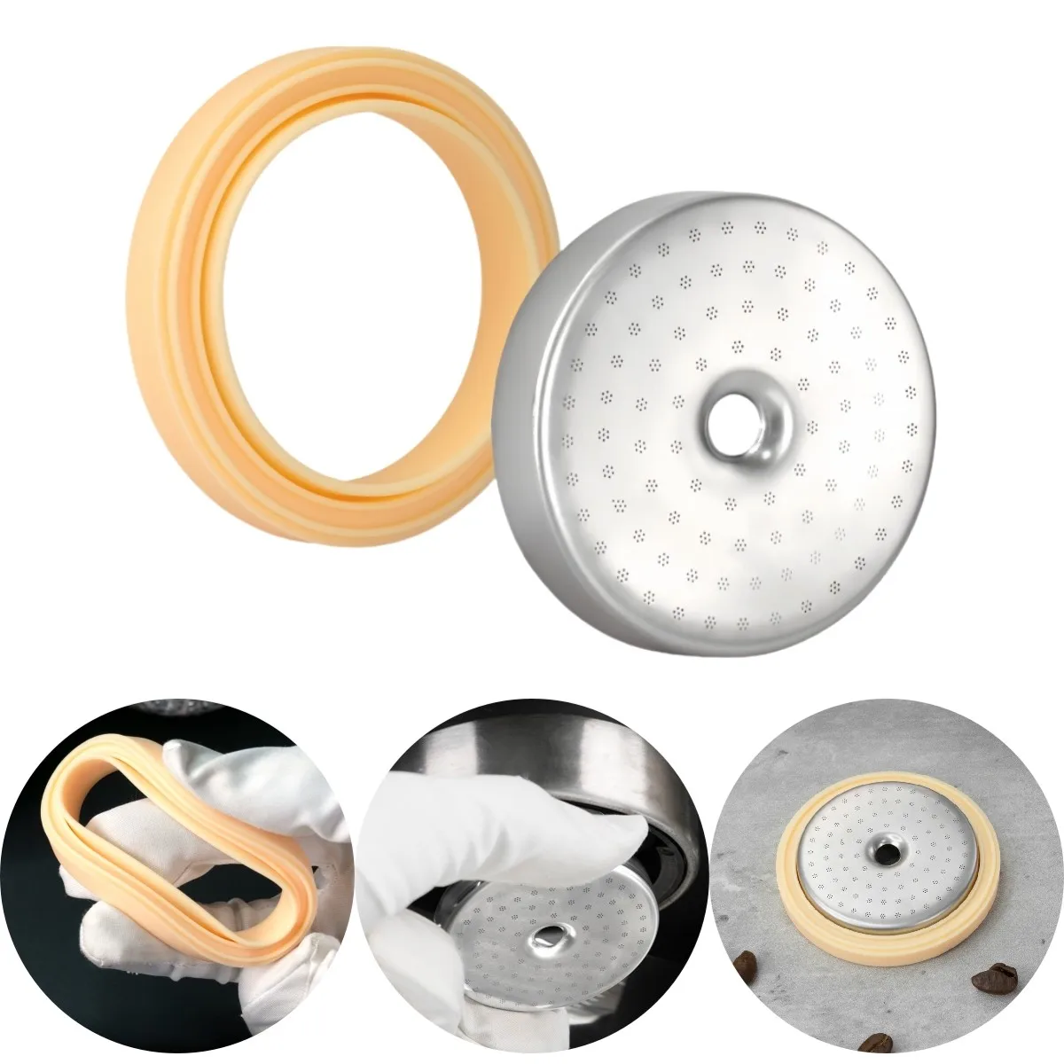 54mm Stainless Steel Shower Screen Set for Breville BES450 BES500 with Silicone Seal to Maintain Extraction Efficiency