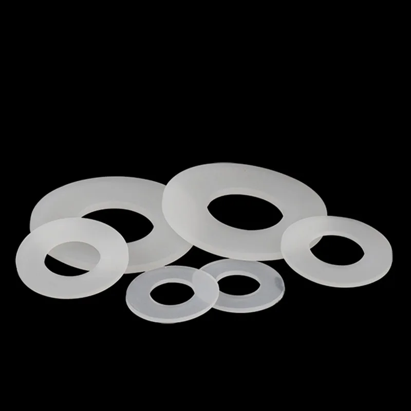 White Ultra-thin Soft Silicone Gasket M2 M2.5 M2.7 M3 M4 M5 M6 M7 M8 M10 M12 Flat Gasket O-ring Silicone Seal Ring Washer