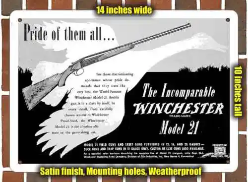 Metal Sign - 1952 Winchester Model 21 Shotguns- 10x14 inches