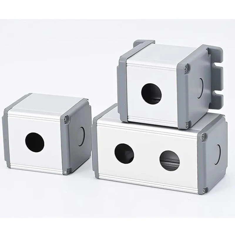 16mm 19mm 22mm Waterproof Aluminium Push Button Switch Box for Metal Buttons Industrial Control Equipment 1 2 3 4 5 6 Hole