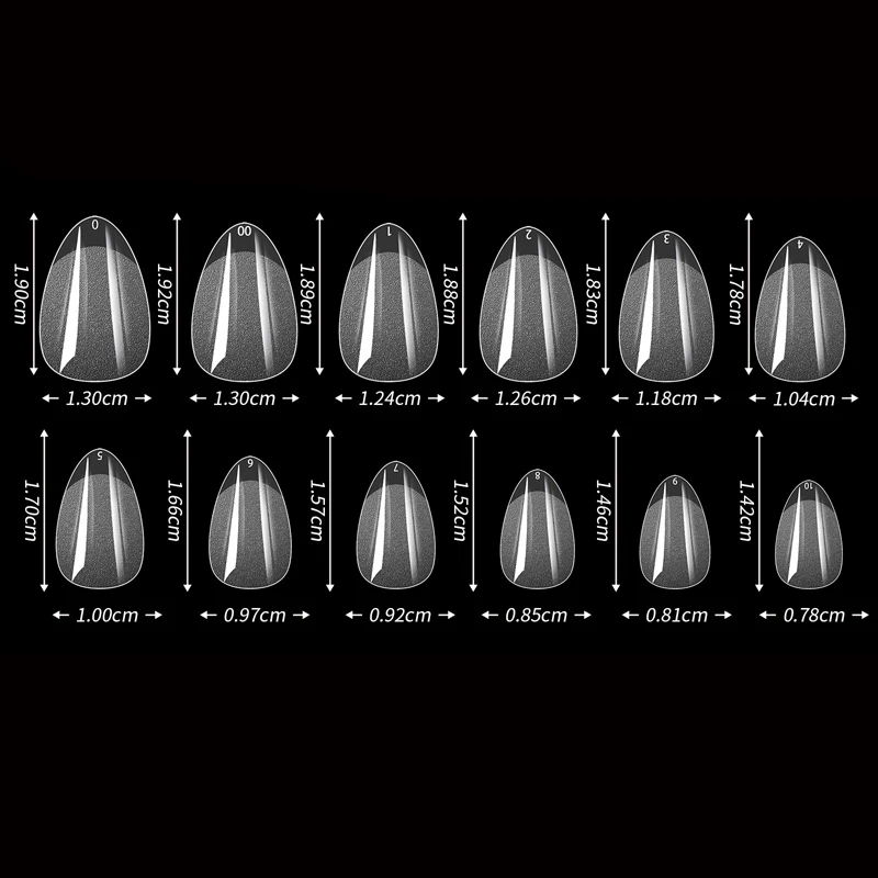 Short Square Trapezoidal Almond-Shaped False Nails, Semi-Matte Finish, Available in 15 Sizes, Pack of 450 Pieces, Pre-Processed and Ready to Apply, Suitable for Daily Nail Art Use at Home and in Salons