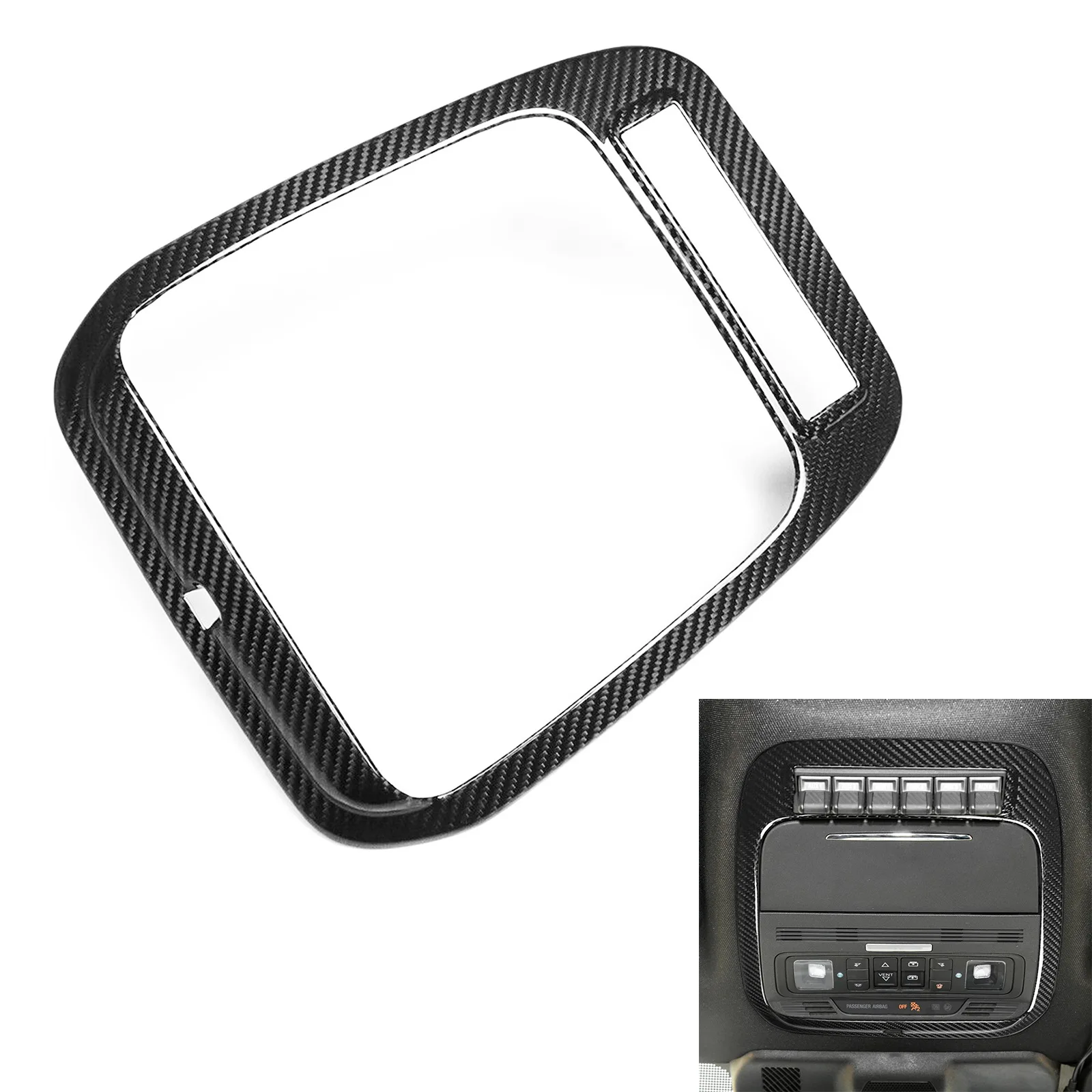 For Ford F-150 Raptor Limited 2021-24 Carbon Fiber Roof Reading Light Lamp Cover