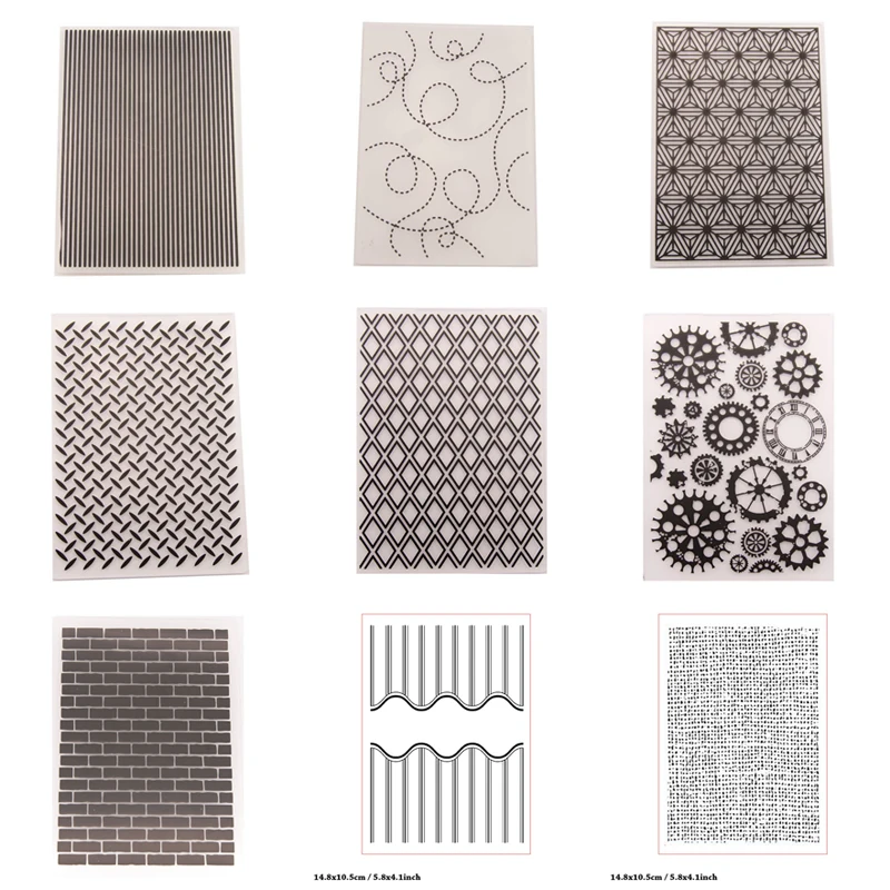 

3-D Textured Impressions Embossing Folder, Line Textured Dot Background Embossing Folder for Card Making DIY Craft Art Supplies