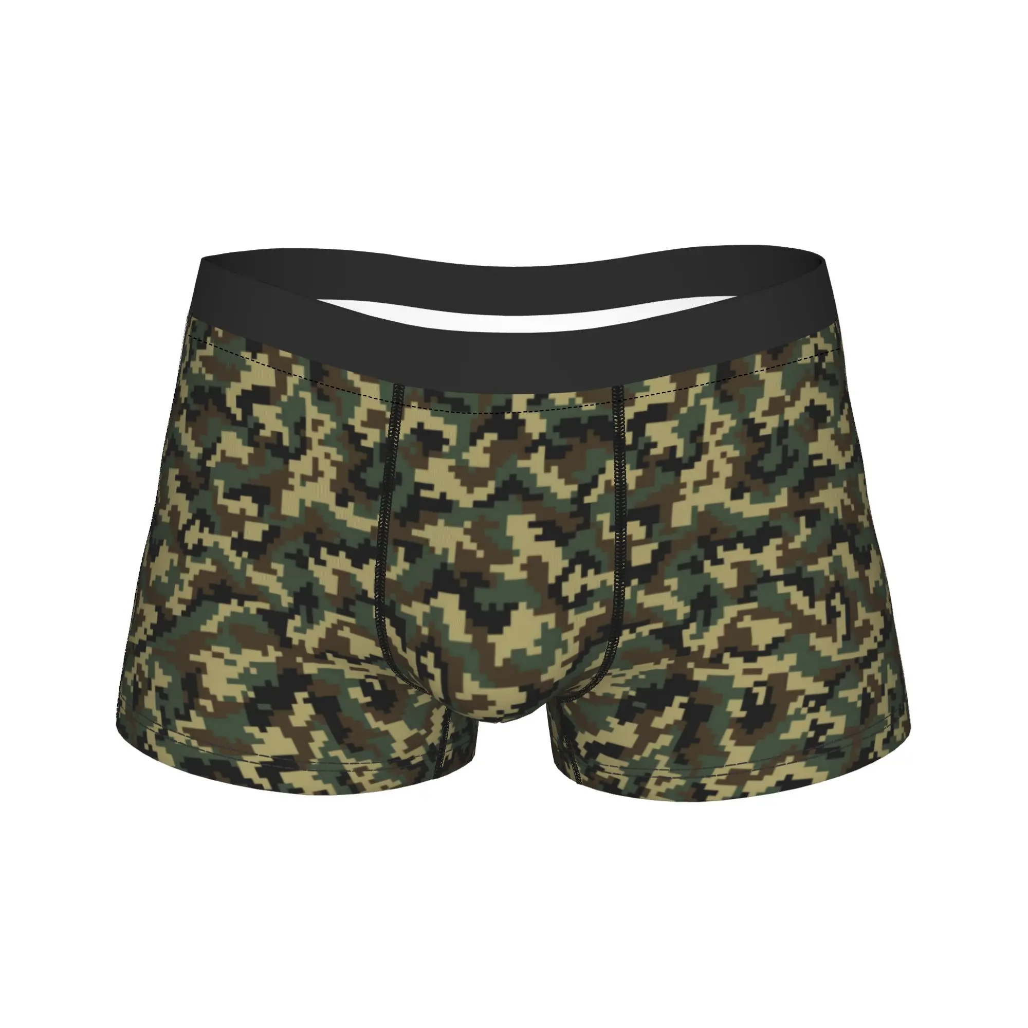 Pixel Camo Pattern Underwear  Printed Boxershorts Trenky Man Panties Comfortable Boxer Brief Birthday Present