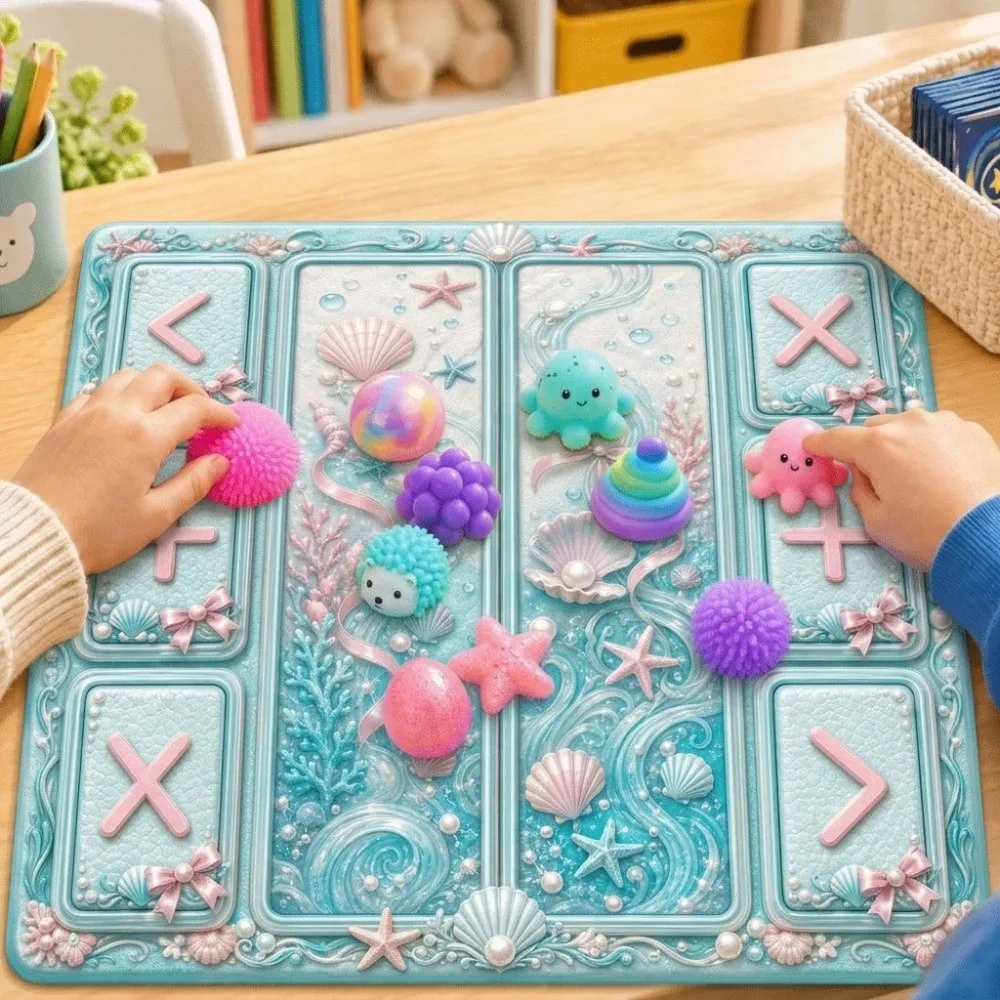 400x450mm Fidget Trading Mat Soft Smooth Rubber Backing Fidget Toy Trade Mat Waterproof Easy to Roll Kids Toy Trading Mat
