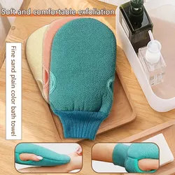 Bath Gloves Mud Rubbing Gray Scrubbing Simple Solid Color Easy Mud Removal Thickened Coarse Sand Rubbing Bath Towel