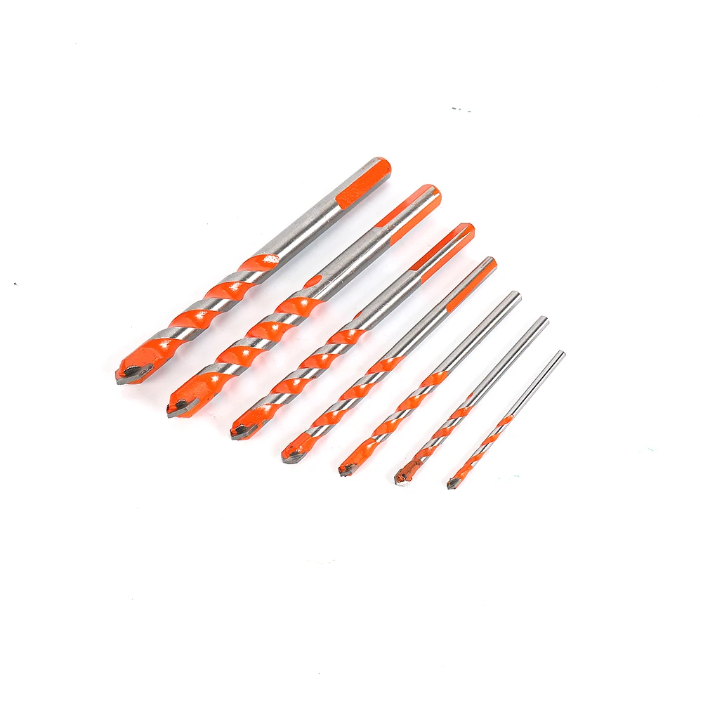 Efficient Drill Bits Non-slip Triangle shank handle U type slot Hole Multifunctional 3/4/5/6/8/10/12cm 5/7pcs