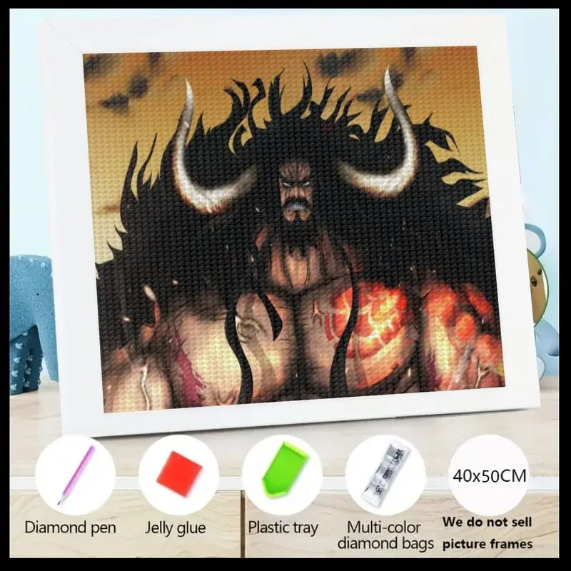 

1 шт., 5D DIY, полный дрель, набор для алмазной живописи, цельный набор персонажей аниме Kaido, 40x50 см, большая вышивка хрустальными стразами