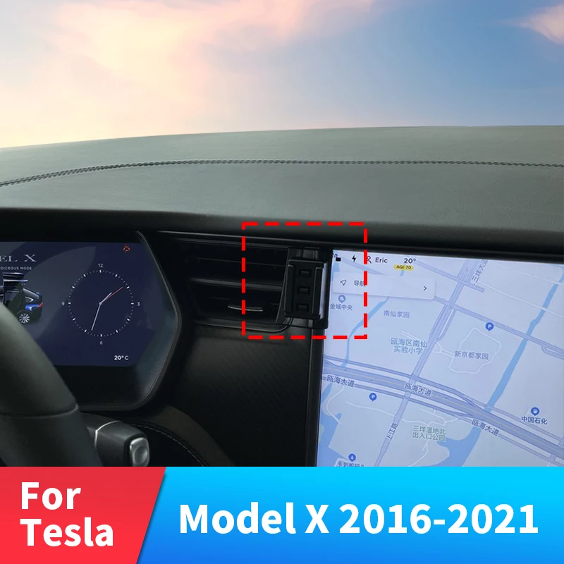 

Phone Holder Car Mount For Tesla Model X 2016-2021/Model S 2014-2021 Special Fixed Bracket Base Wireless Charging Accessories